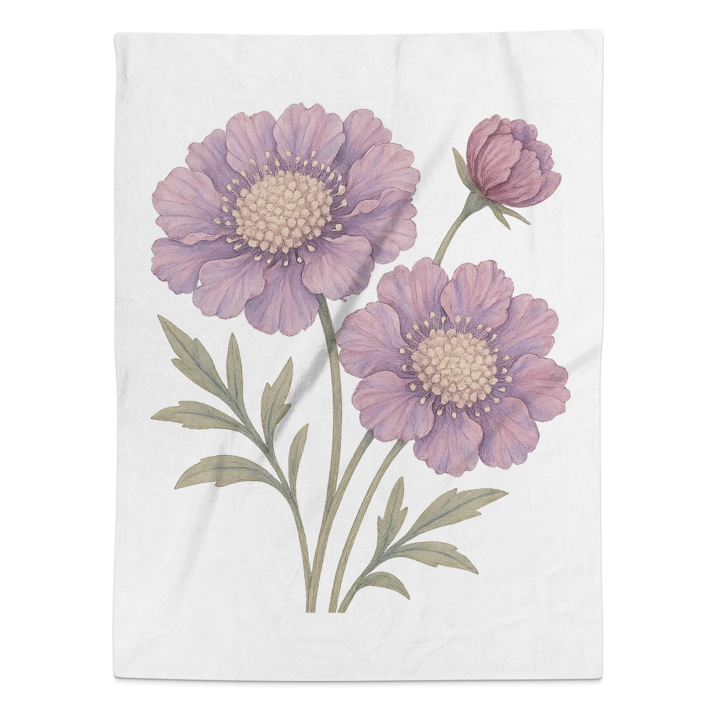 Elegant Purple Flowers Design on Blanket Product