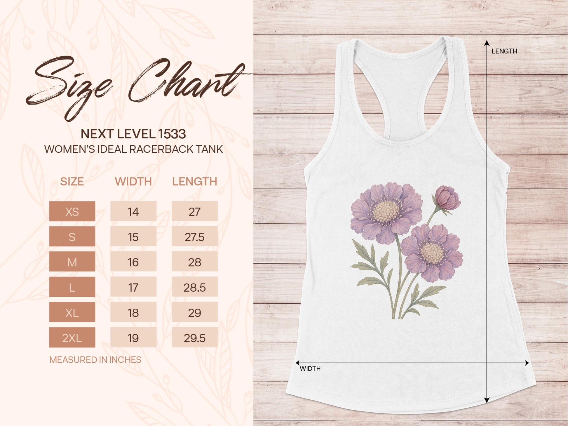 Floral Print White Racerback Tank Top product