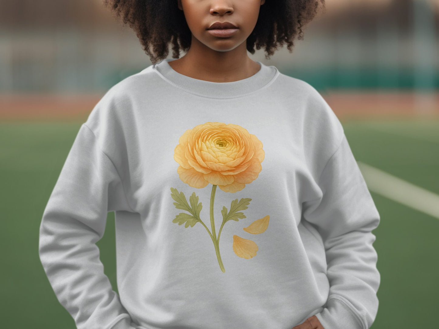 Vibrant Yellow Flower Graphic Long Sleeve product type