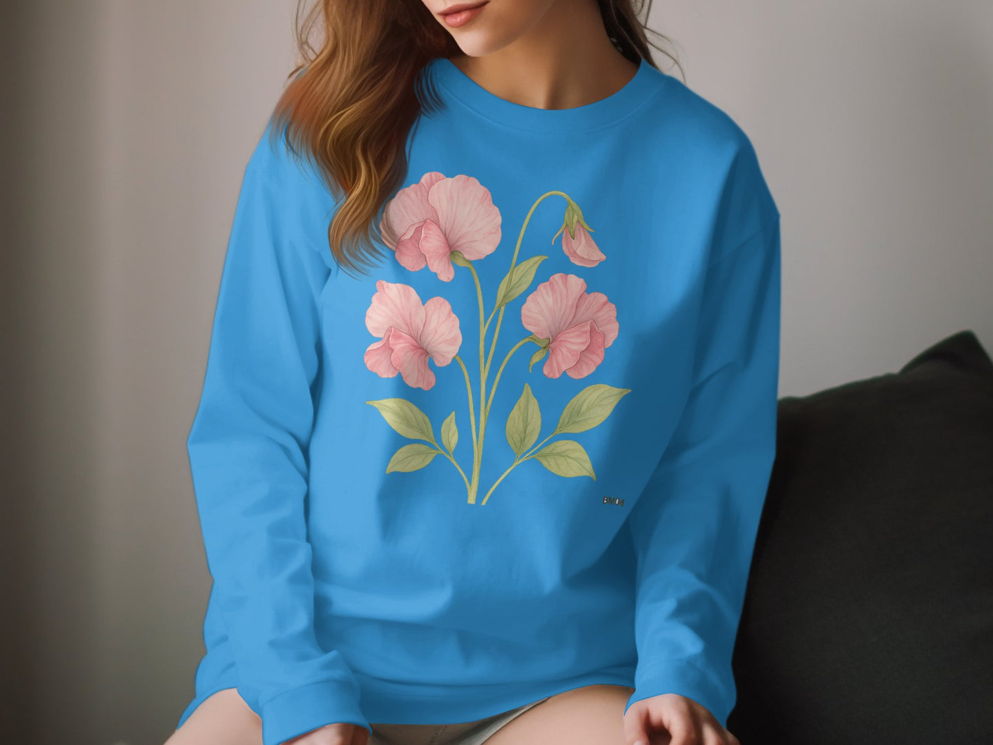 Blue Floral Design Long Sleeve Shirt product