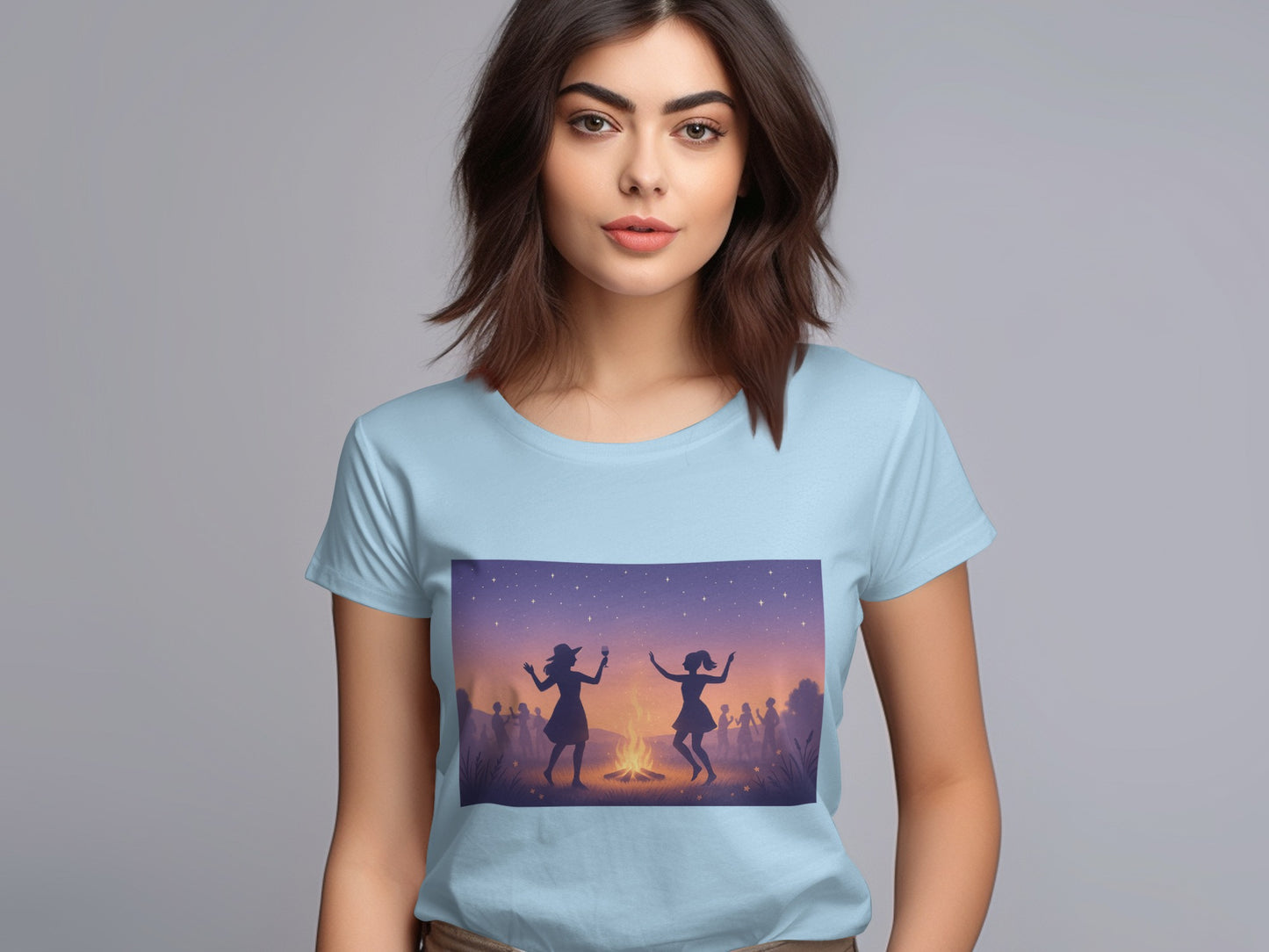 Dancing Silhouettes Under Starry Sky Graphic T-shirt Product