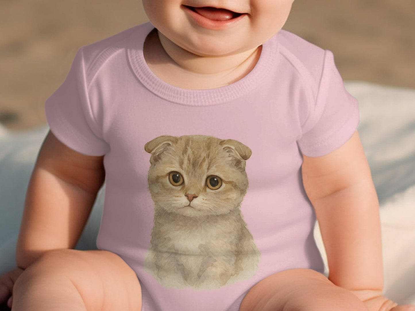 Cute Baby Onesie with Adorable Kitten Graphic product type