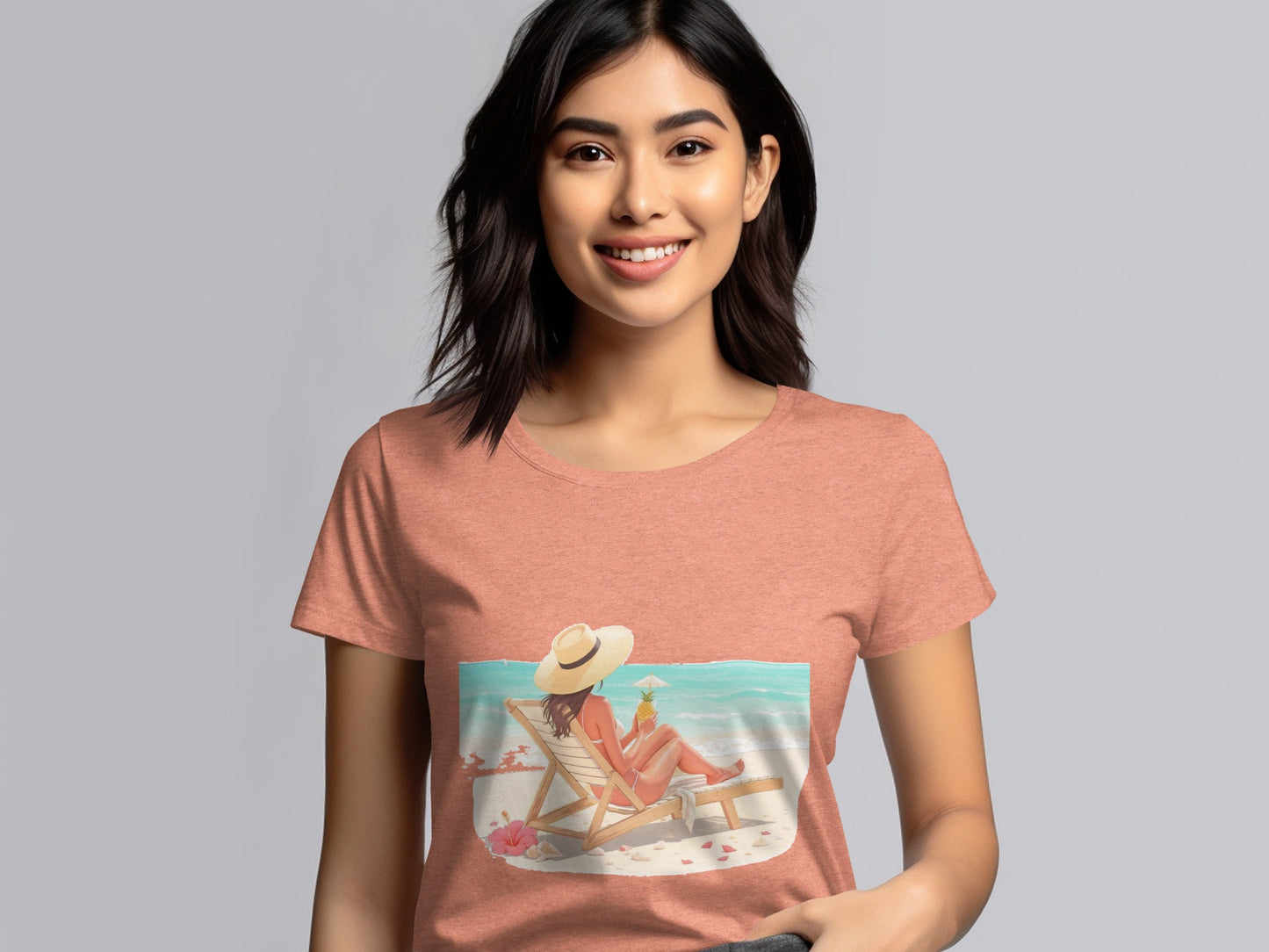 Beachside Lounging Woman Graphic T Shirt product type