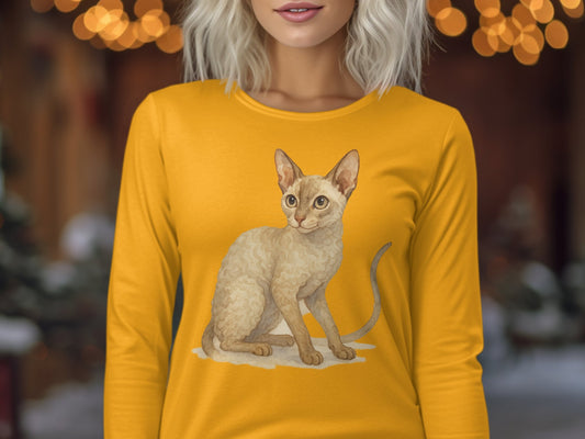 Cute Cat Design Long-Sleeve Top apparel product