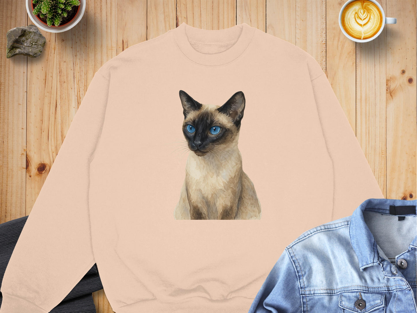 Siamese Cat Print Cozy Casual Sweatshirt product