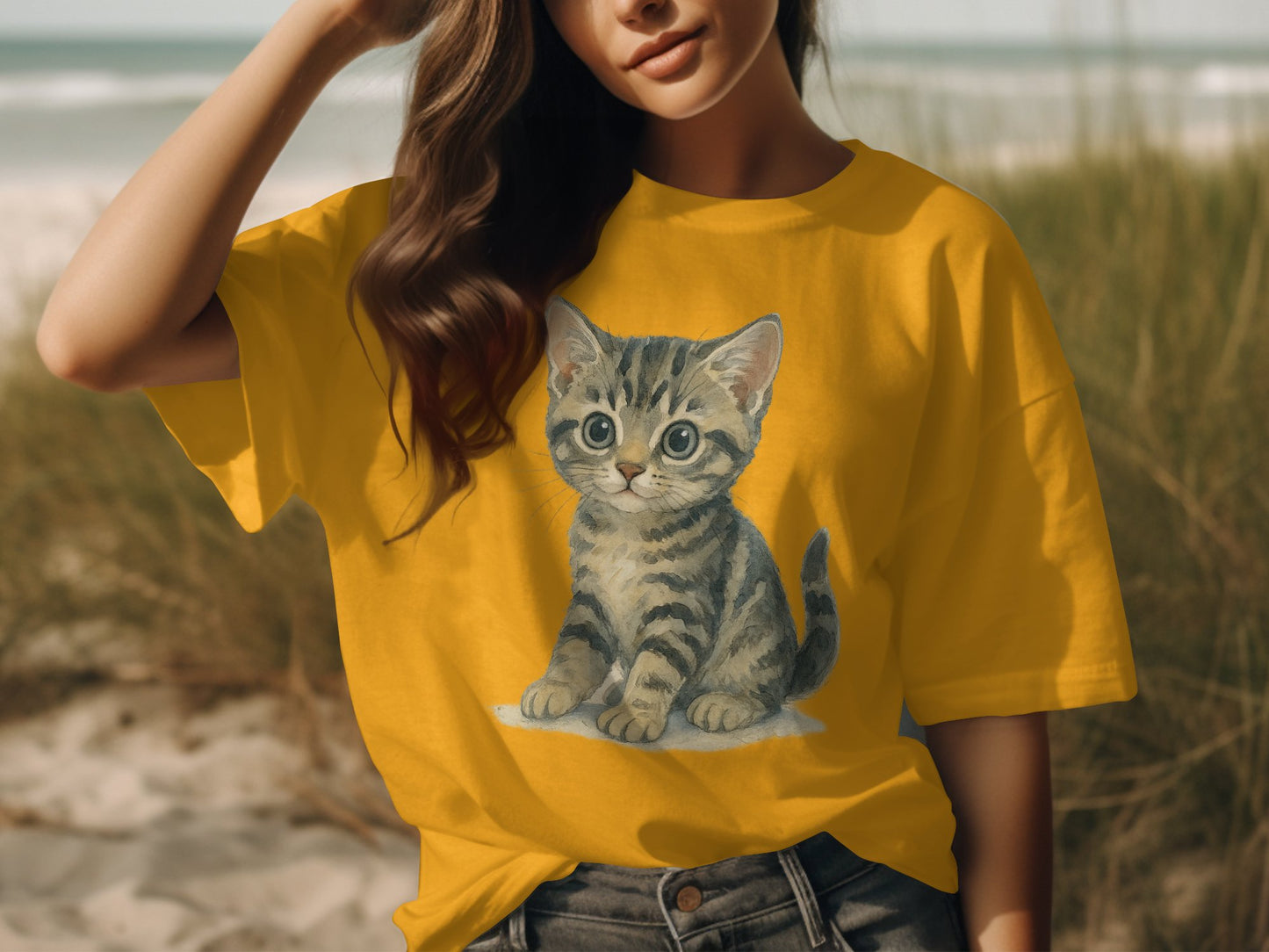 Cute Kitten Design Casual Wear T-shirt product