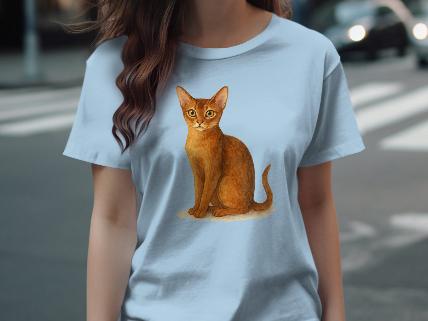 Illustrated Brown Cat Design Women's T-Shirt product type
