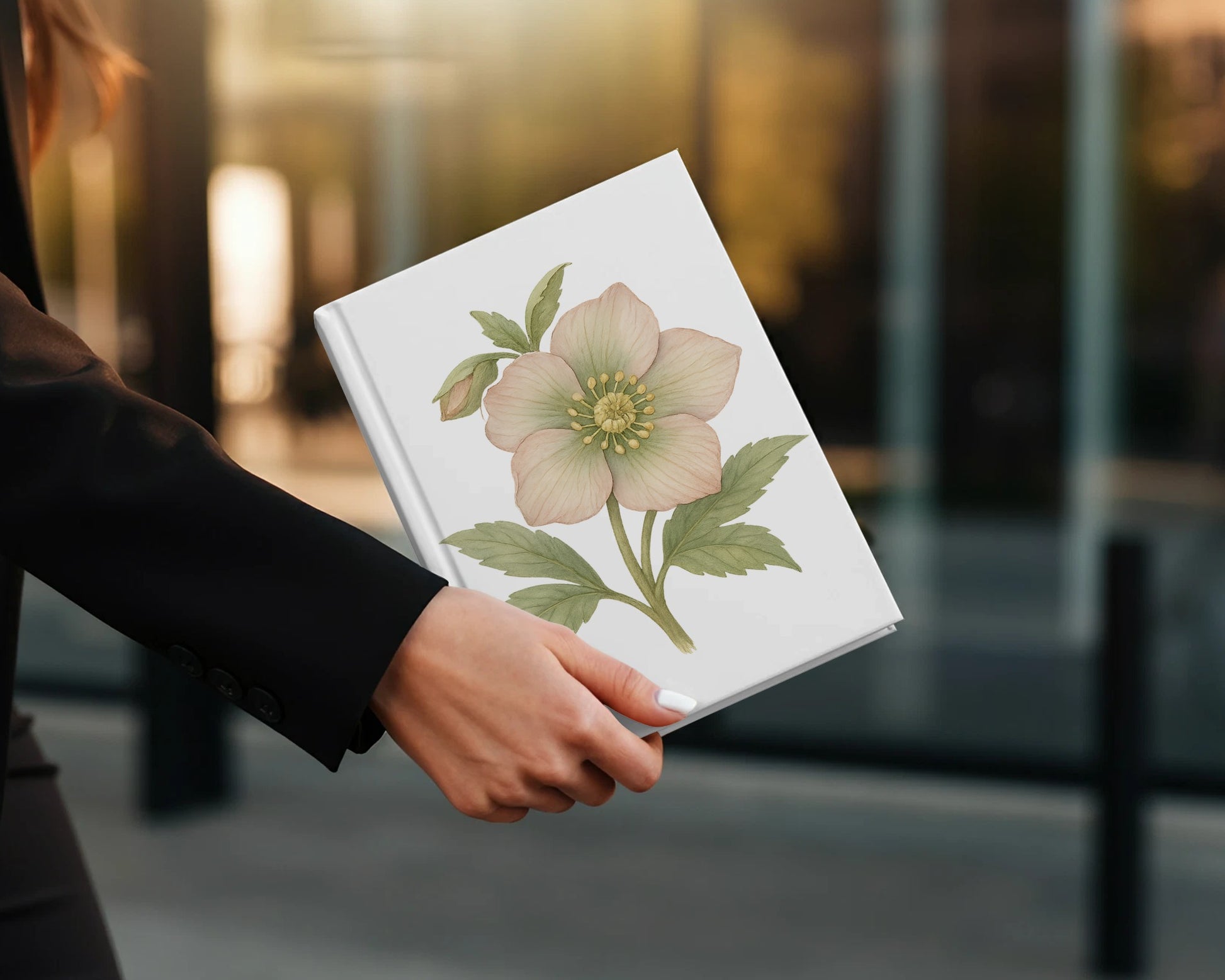 Elegant Floral Print Hardcover Notebook product