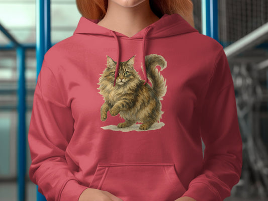 Cozy Cat Hoodie With Playful Feline Print product