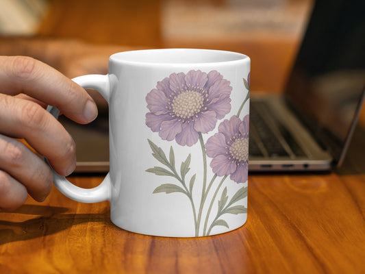 Elegant Purple Flower Design Coffee Mug product