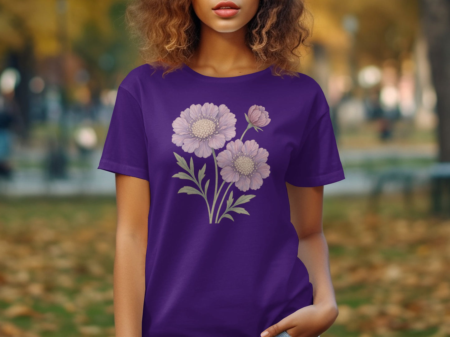 Purple T-shirt with Pink Flower Design T-shirt product