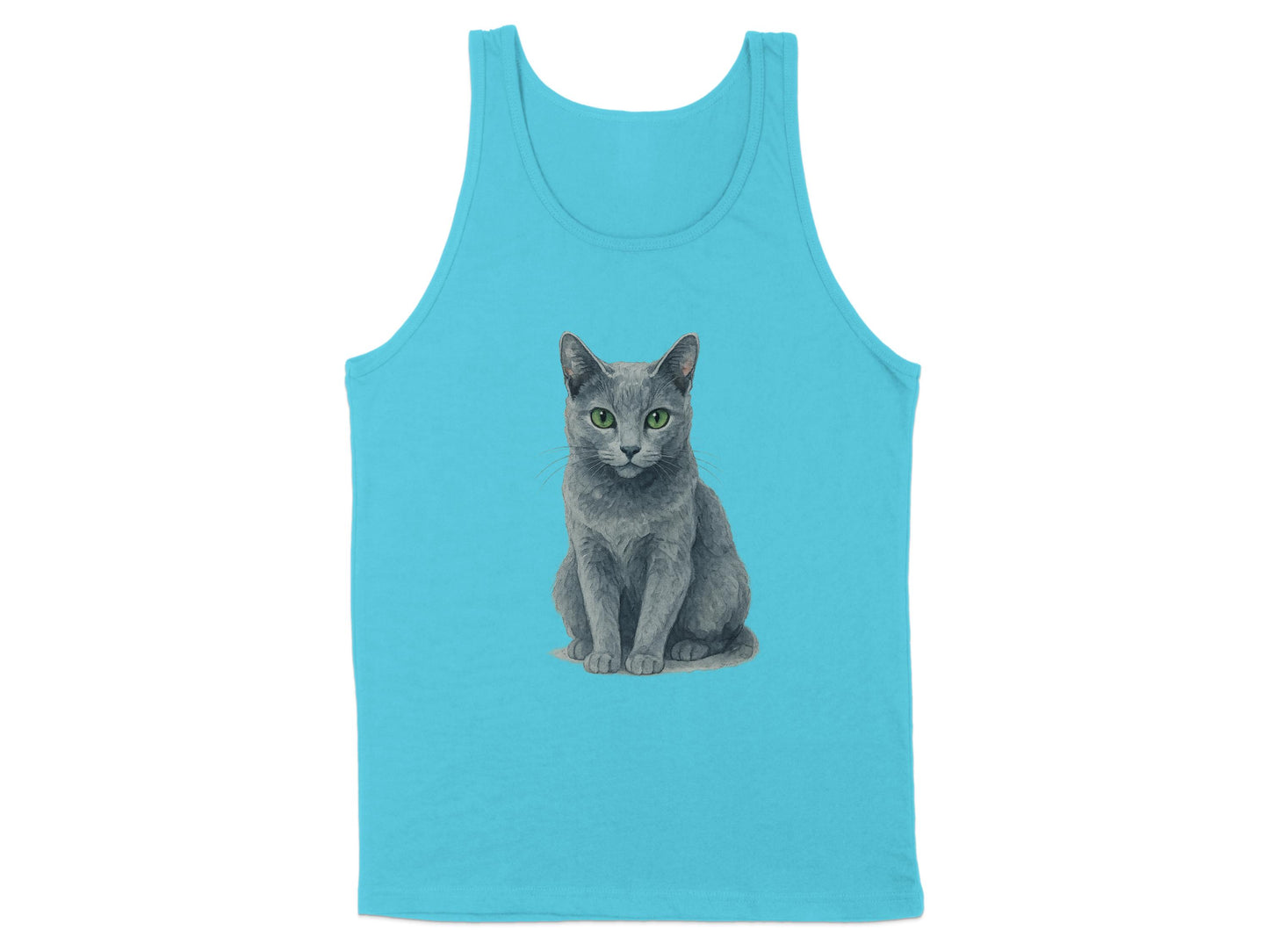Cute Feline Blue Sleeveless Top Tank product type