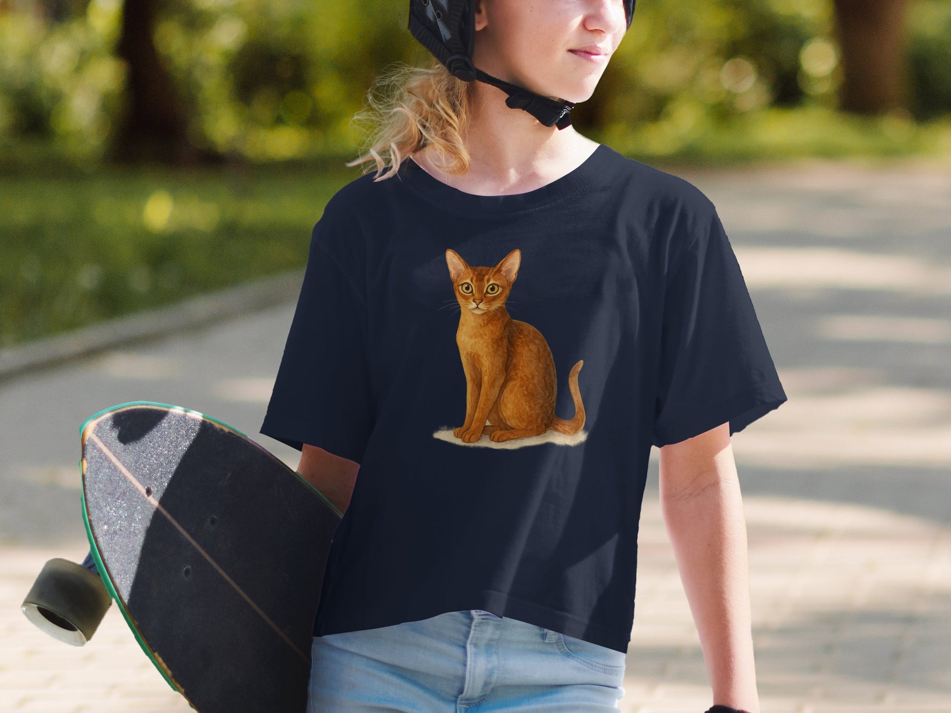 Cute Cat Graphic T-shirt for Active Wear Product Type