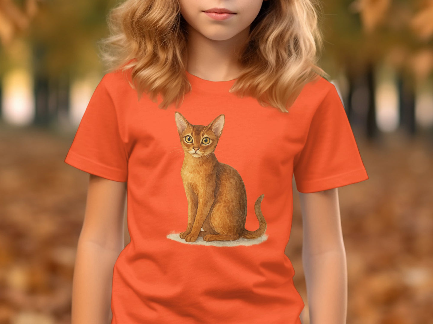 Cute Cat Print Design on Halloween Theme T-shirt