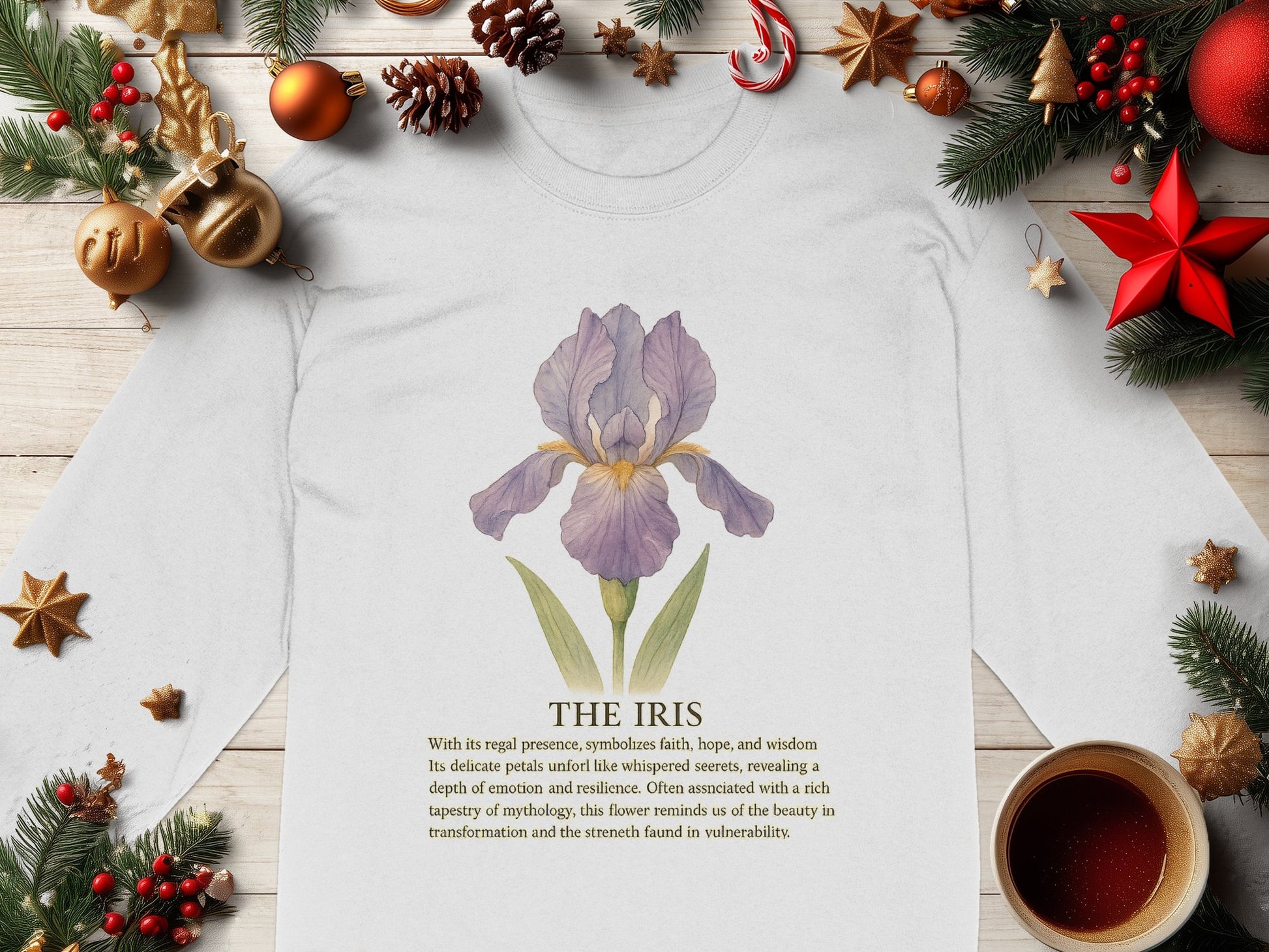 Regal Christmas Floral Design Long Sleeve product