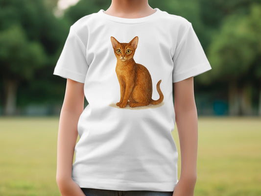 Adorable Cat Print T-Shirt Kid Wearing Cat Print product type