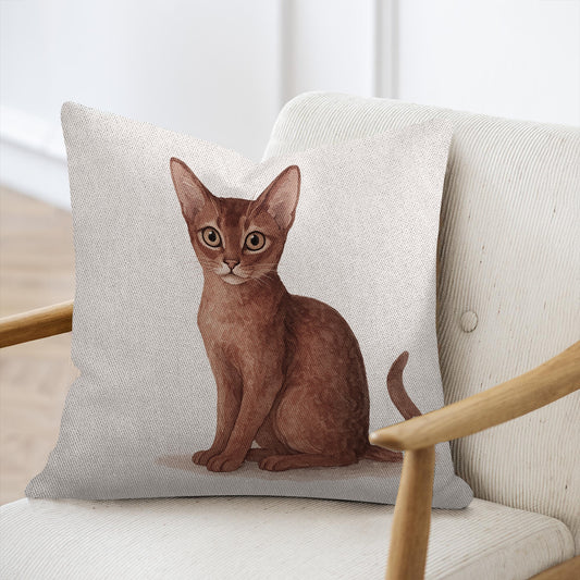 Adorable Sitting Cat Print Decorative Pillow product