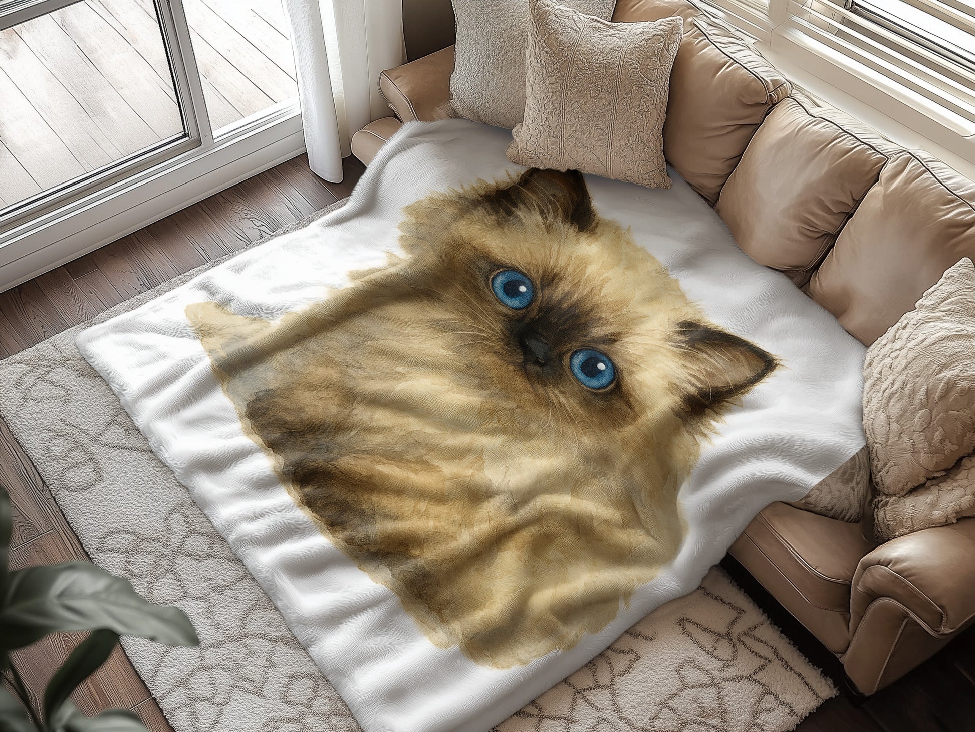Cozy Feline Art Blanket Perfect for Lounge Product