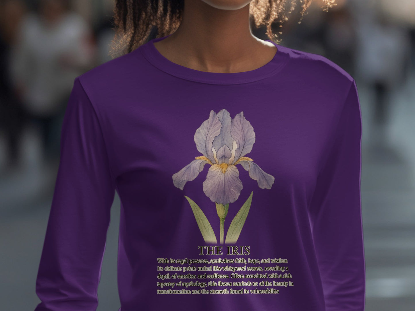 Purple Long Sleeve Shirt with Botanical Print product type