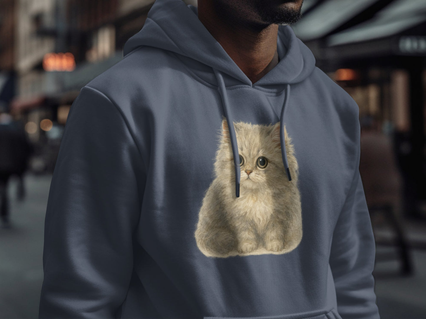 Adorable Fluffy Kitten Print Hoodie product