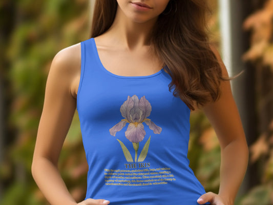 Elegant Blue Top Featuring Beautiful Iris Flower product