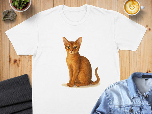 Cute Cat Illustration on Casual T-shirt product type