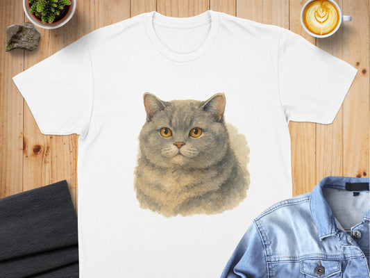 Realistic Cat Art Printed T Shirt Casual Wear product type