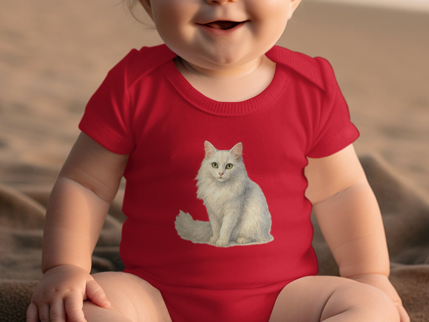 Adorable Baby Outfit with White Cat Design baby product