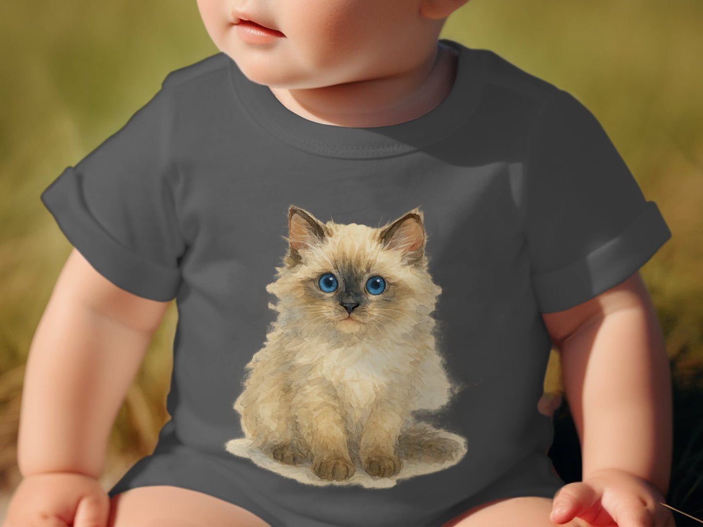 Cute Fluffy Kitten Print on Baby Onesie Product