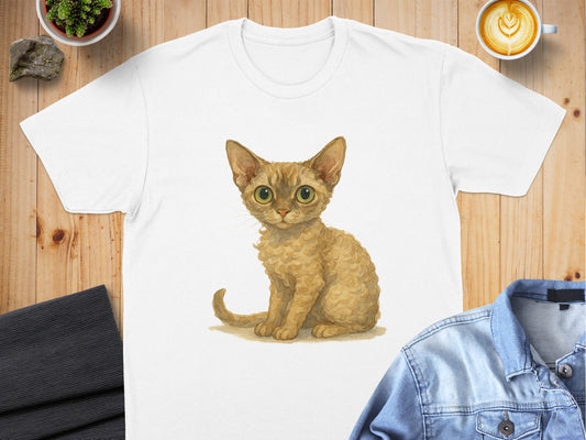 Cute Big-Eyed Kitten Printed Graphic Tee product