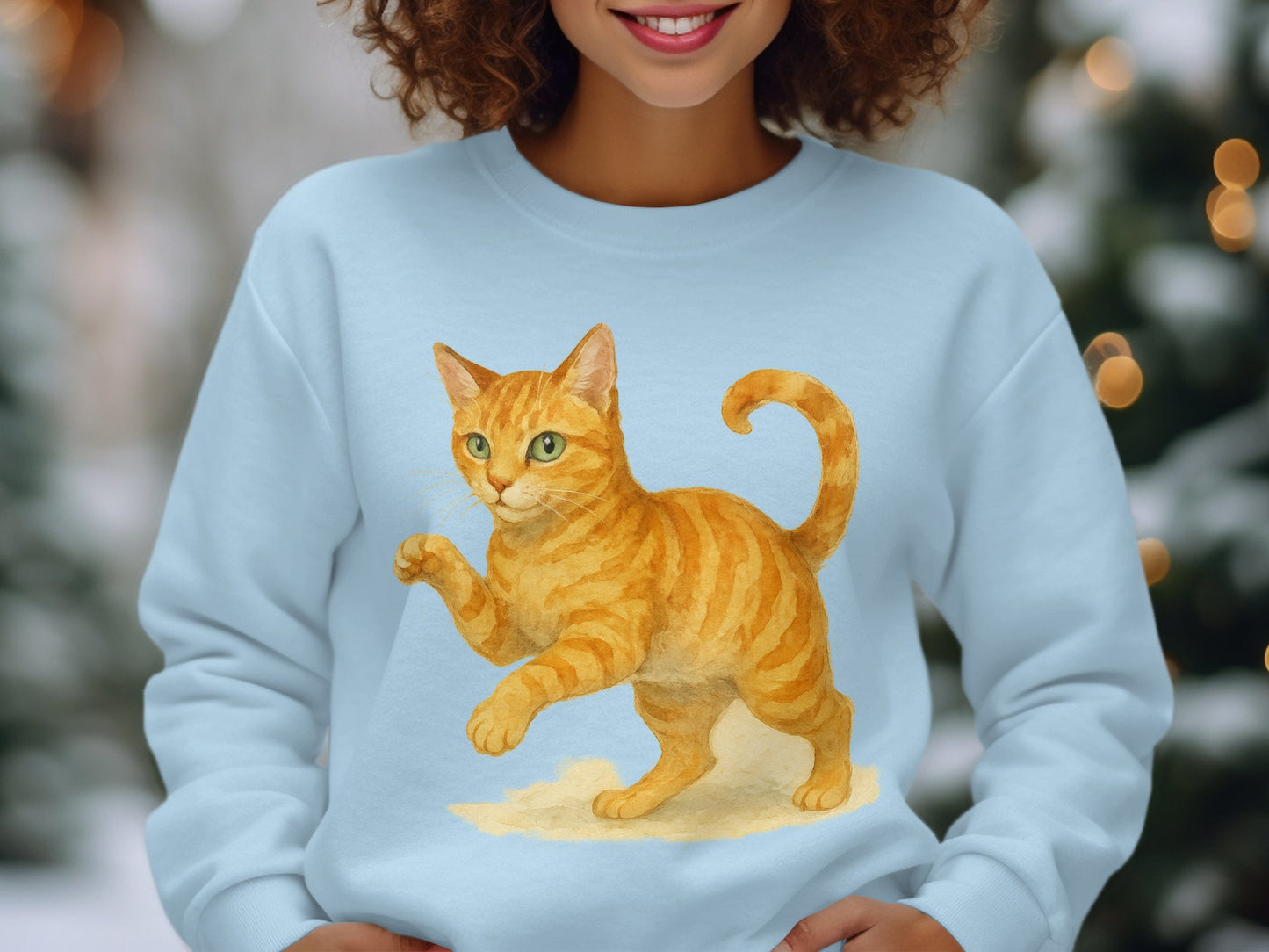 Playful Orange Cat Illustration Sweatshirt product type