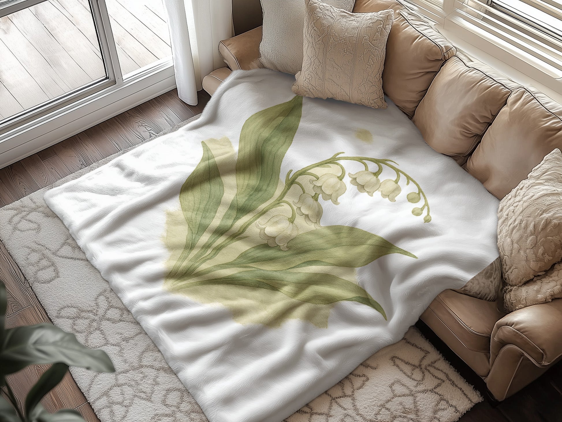 Botanical Lily of the Valley Design Blanket product