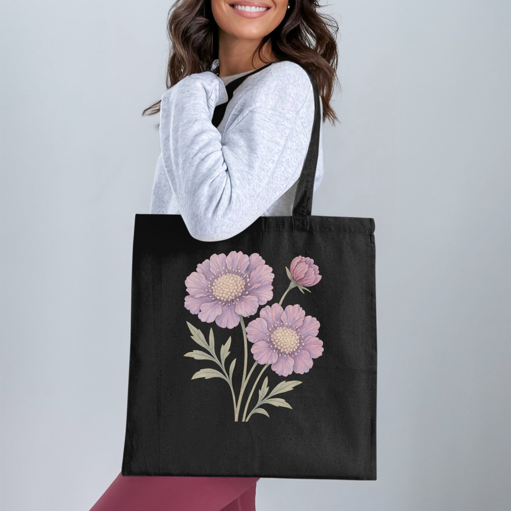 Stylish Tote Bag with Pink Floral Design product type