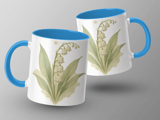 Vintage Floral Design Blue Handle Mug product type