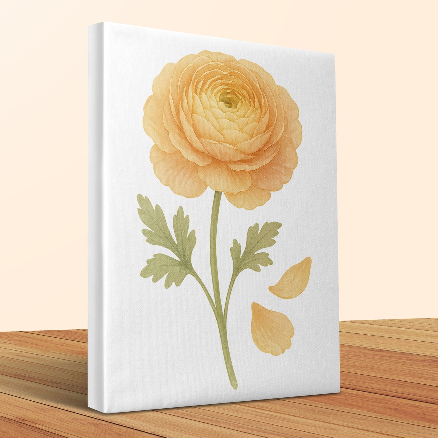 Yellow Ranunculus Flower Wall Art Canvas product
