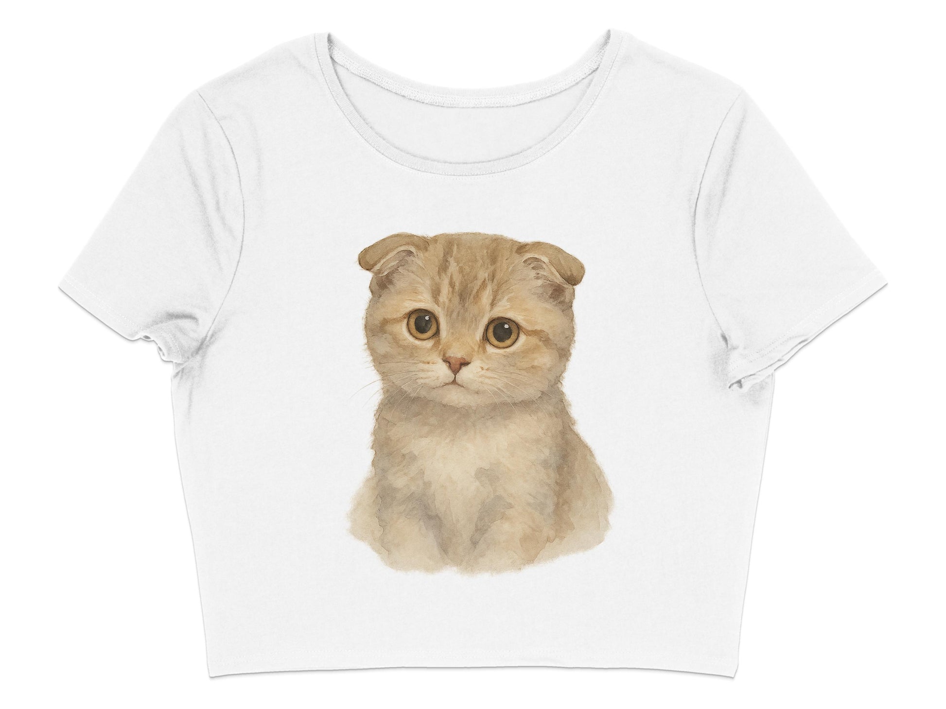 Adorable Fluffy Kitten Printed Crop Top product type