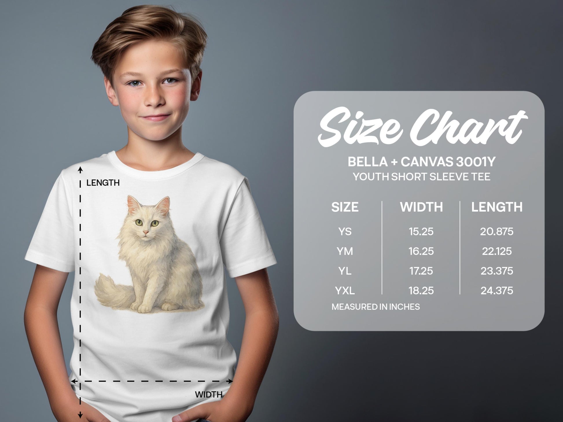 Youth Short Sleeve Tee with Cat Print Product