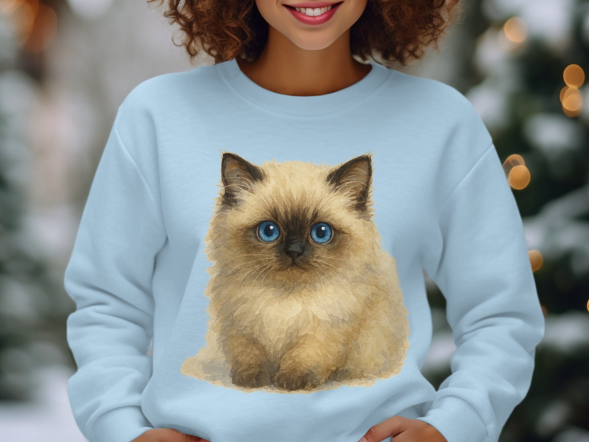 Adorable Blue-Eyed fluffy Kitty Sweatshirt product