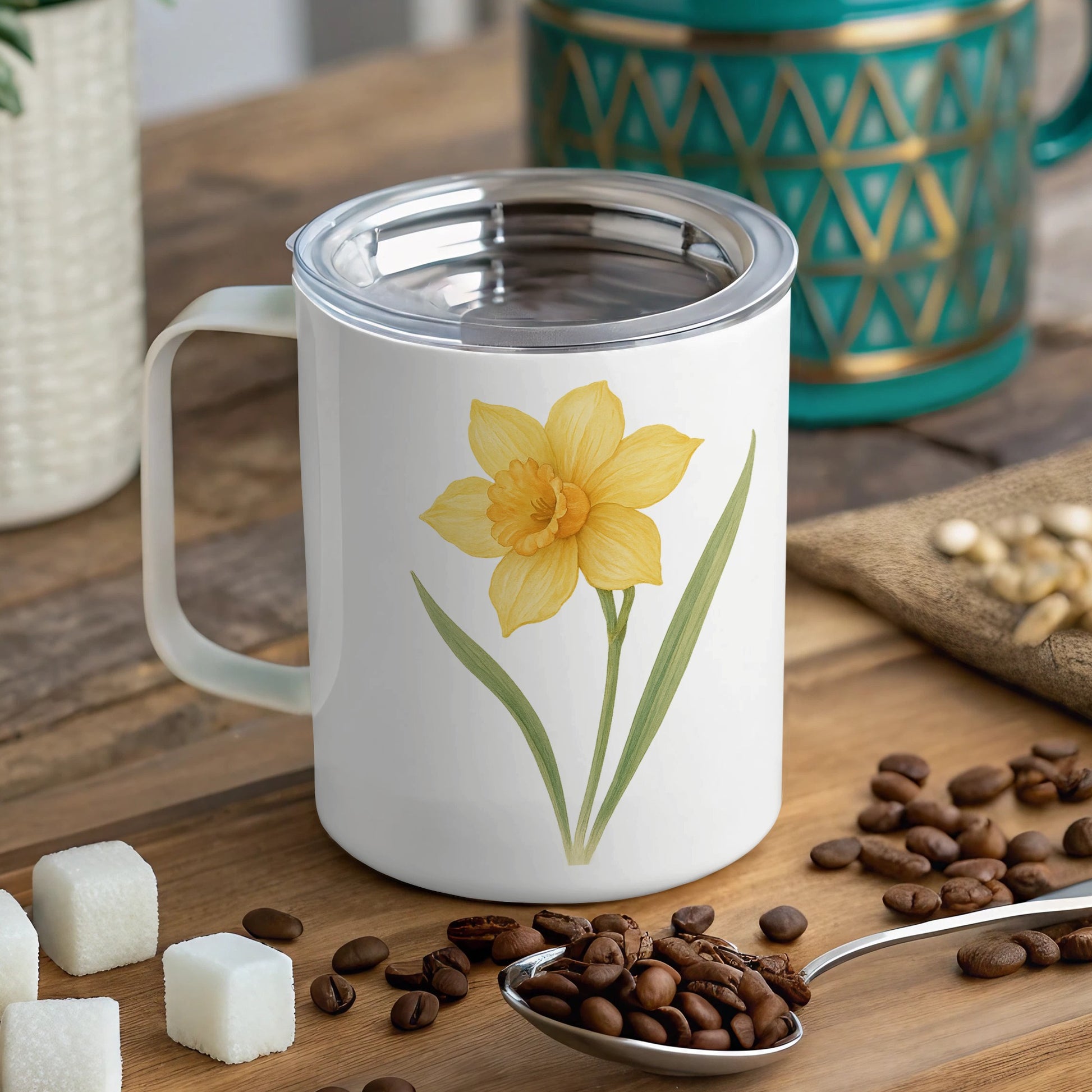 Yellow Daffodil Print Coffee Mug adds a touch of spring product type