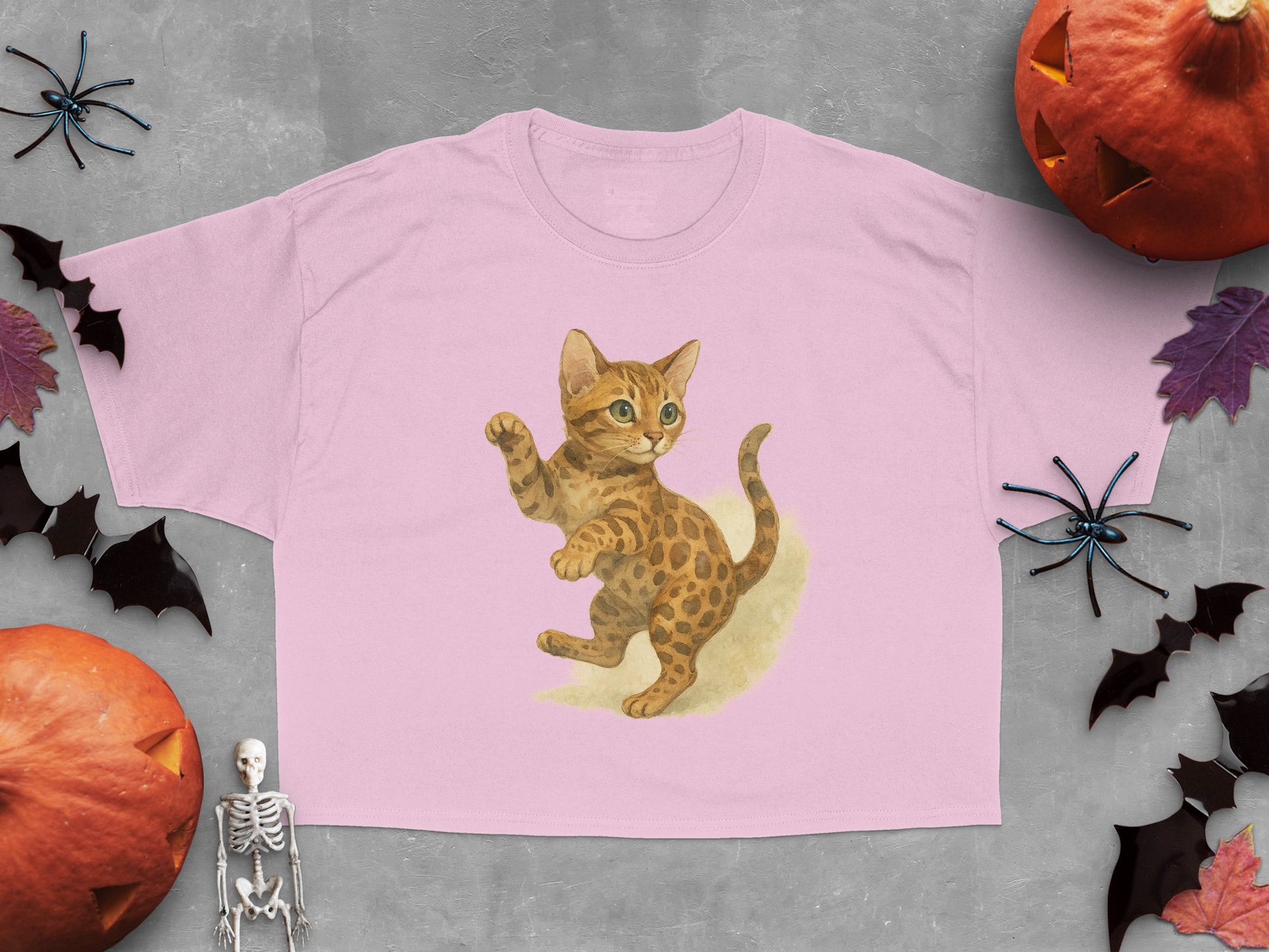 Cute Dancing Kitten Art Pink Halloween T-shirt product type