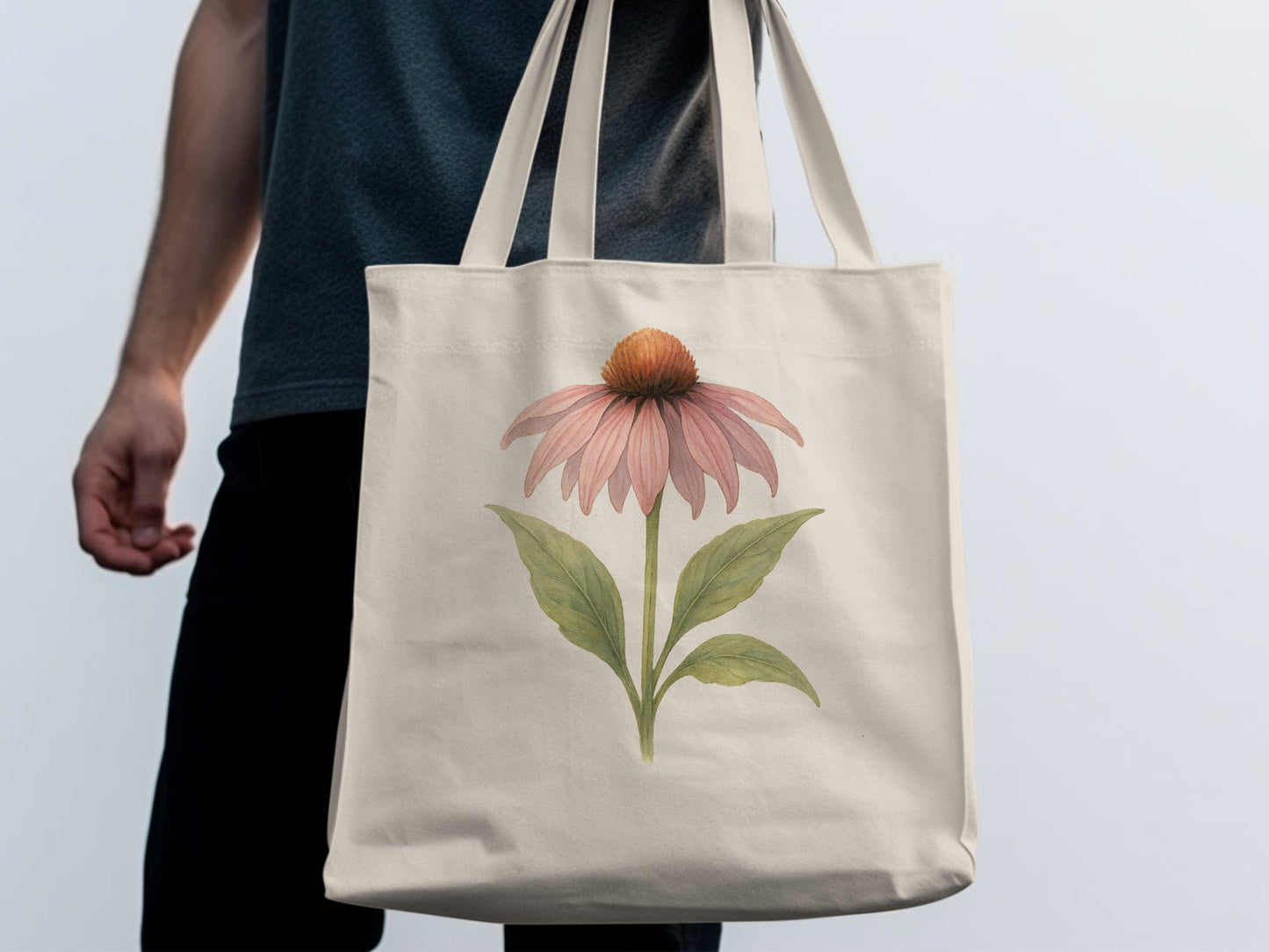 Floral Tote Bag with Blooming Flower Design product type