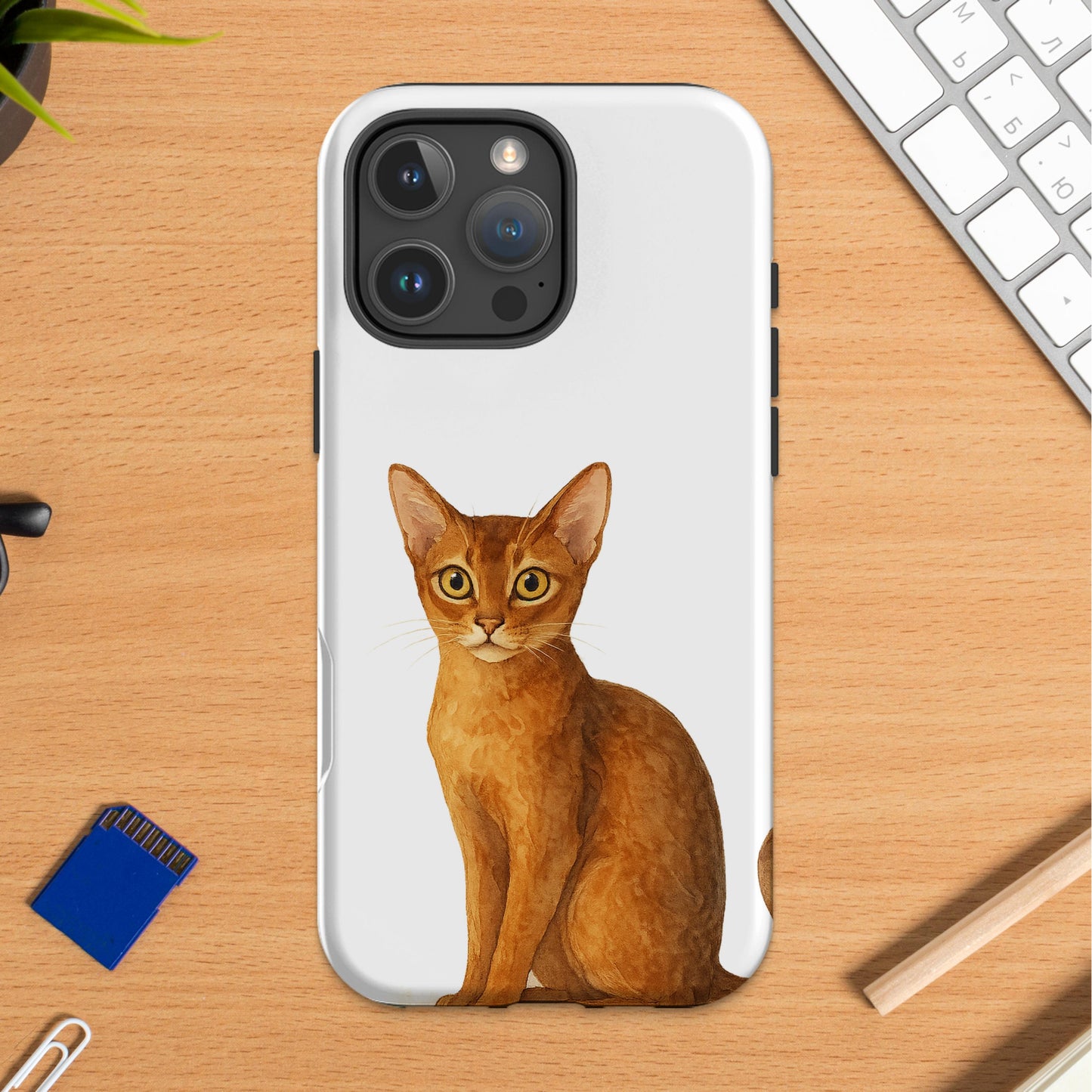 Cute Cat Illustration Printed iPhone Protective Case product