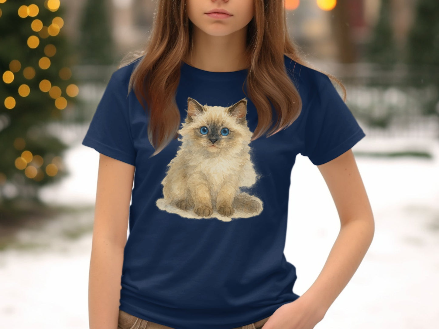 Cartoon Kitty Art Printed T-Shirt for Cat Lovers product