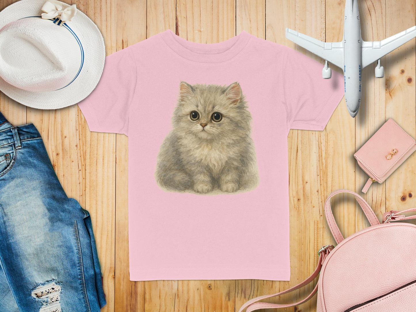 Adorable Fluffy Kitten Printed Kids T-Shirt product type