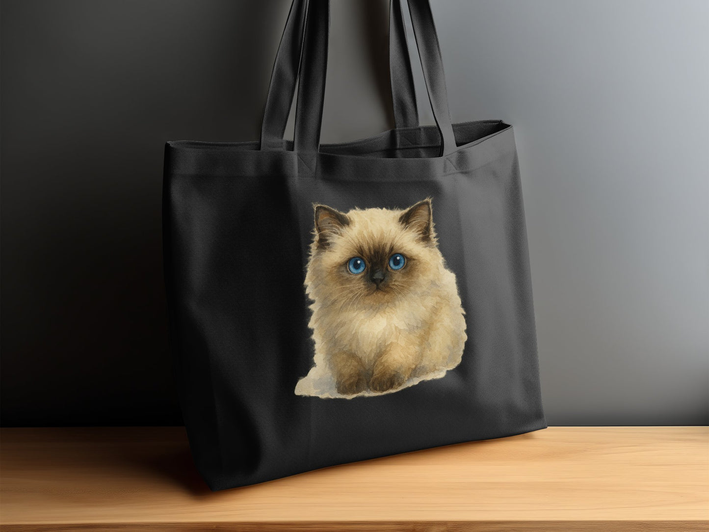 Adorable Kitty Print Black Tote Bag product type