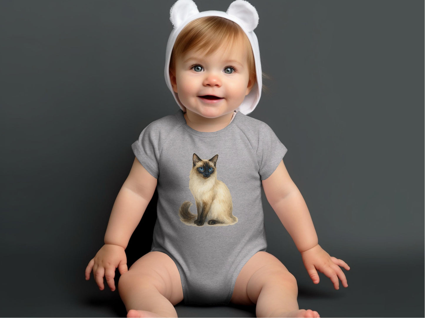 Cute Baby Onesie Featuring Adorable Cat Design product type