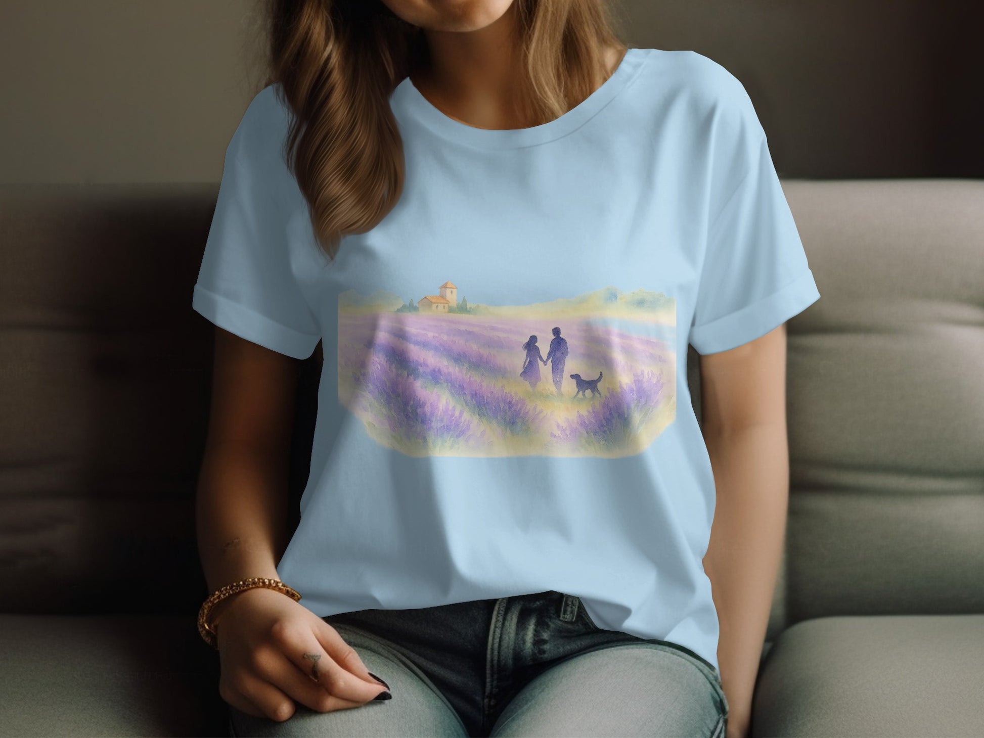 Scenic Evening Family Stroll Graphic Teeshirt product