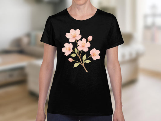 Pink Cherry Blossom Graphic Womens T-Shirt product
