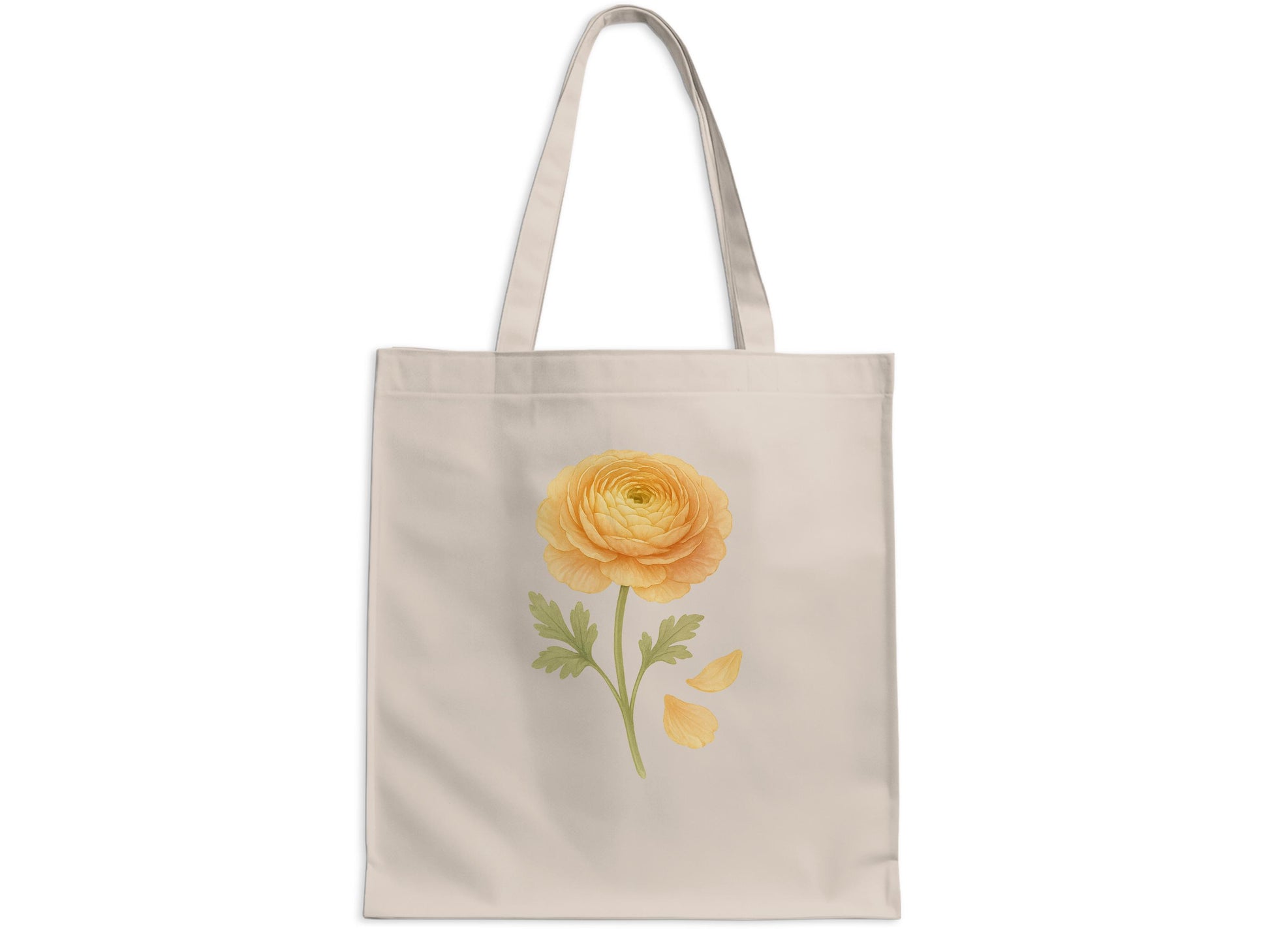 Elegant Yellow Flower Design Beige Tote Bag product