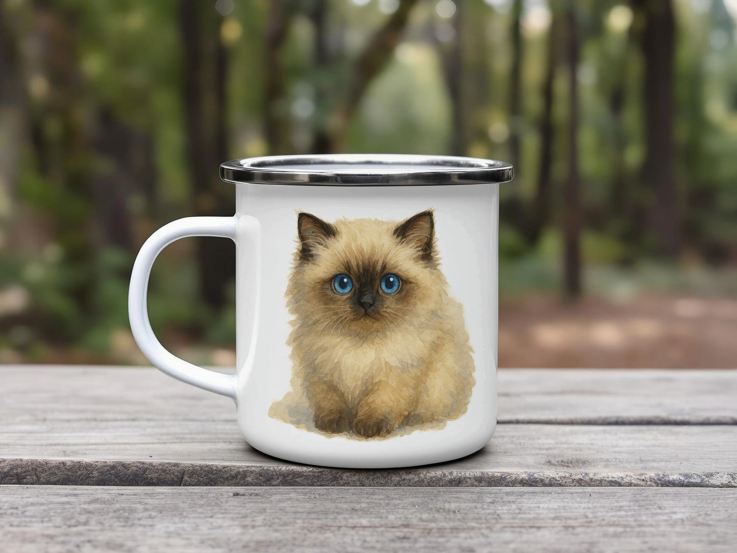 Adorable Kitten Print Enamel Mug Perfect Gift product